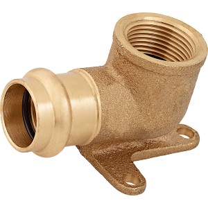 Raccordo a pressare a muro, Ø 22 mm x 24,1 mm (Rp 3/4), bronzo, per installazione tubi in rame.