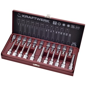 Kraftwerk set di bussole esagonali da 22 pezzi in valigetta metallica.