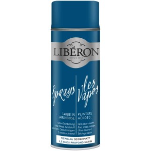 Vernice spray Libéron blu intenso satinato, bomboletta da 0,4 l di vernice effetto.