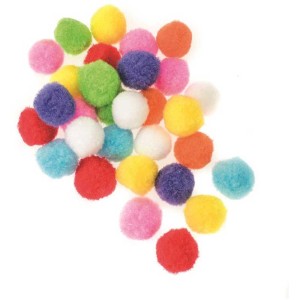 Mix di pompon colorati, 30 pezzi, diametro 2,5 cm, per lavori creativi e decorazioni.