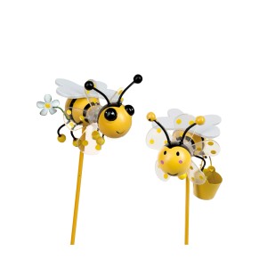 Windmühle mit Honigbienen-Design als Gartendeko, 4,5x8cm, 1 Stück, verschiedene Designs.