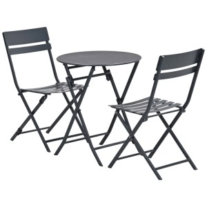 Set da balcone Alfa Garden Impressions 3 pz, alluminio, nero, pieghevole.