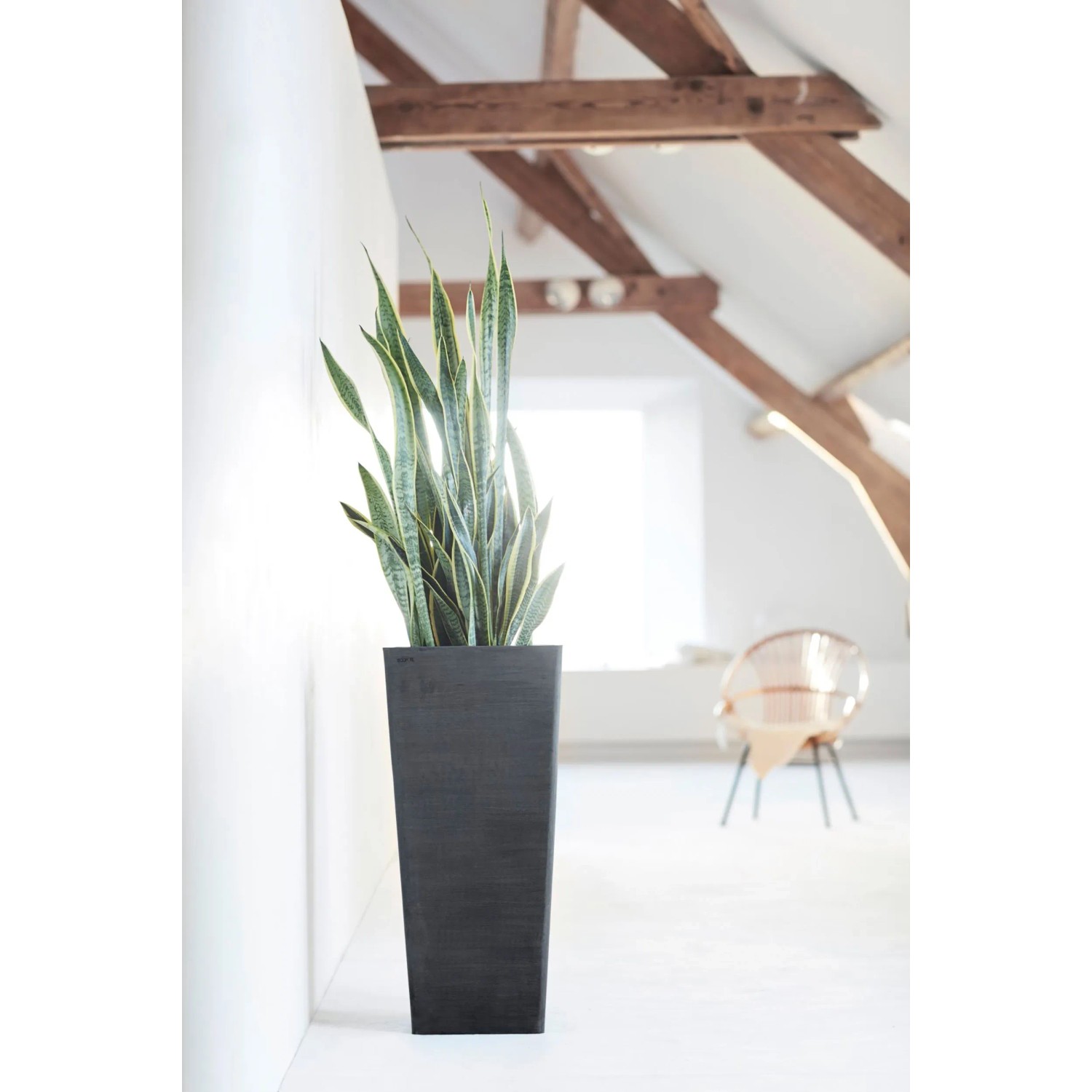 Vaso per piante e fiori Rotterdam ECOPOTS in plastica grigio H 26.5 cm