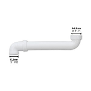Siphon de lavabo blanc gain de place, 44,8 mm (G 1 1/2), en plastique.