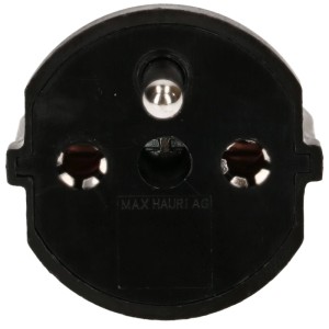 Adaptateur fixe noir, contact de terre type 12, 3 broches pour adaptateur de prise.