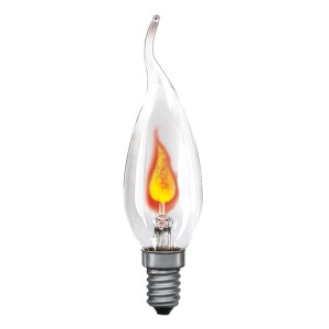 Paulmann Glühlampe Cosy Flackerkerze E14, 3W, Klarglas mit Flammeneffekt für stimmungsvolle Beleuchtung.