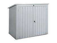 Beliani Gerätehaus Moena Stahl Hellgrau (HxBxT) 134 x 96 x 158 cm