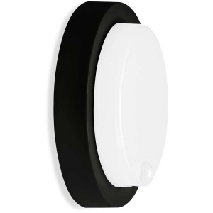 Telefunken Dortmund applique murale LED extérieure avec détecteur, noire. Applique ronde pour l'extérieur.