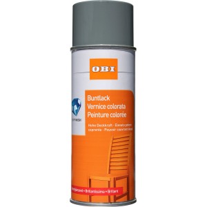Spray OBI di vernice colorata grigio argento lucido, bomboletta da 400ml.