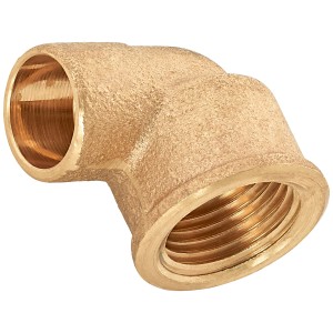 Raccordo a gomito in ottone, 15 mm x 18,6 mm (Rp 1/2), per tubi in rame e collegamenti permanenti.