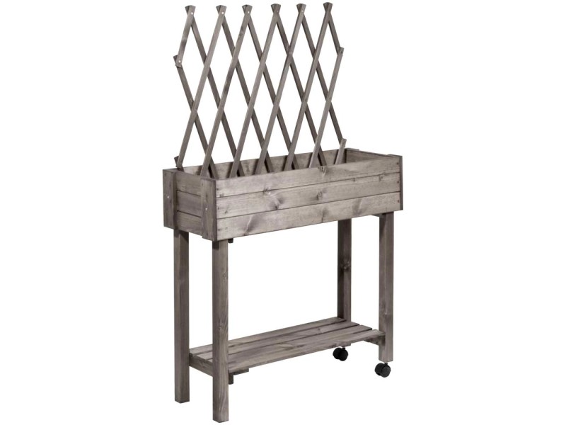 Hochbeet mit Rankgitter Holz lasiert (HxBxT) 130 x 78 x 28,5 cm kaufen