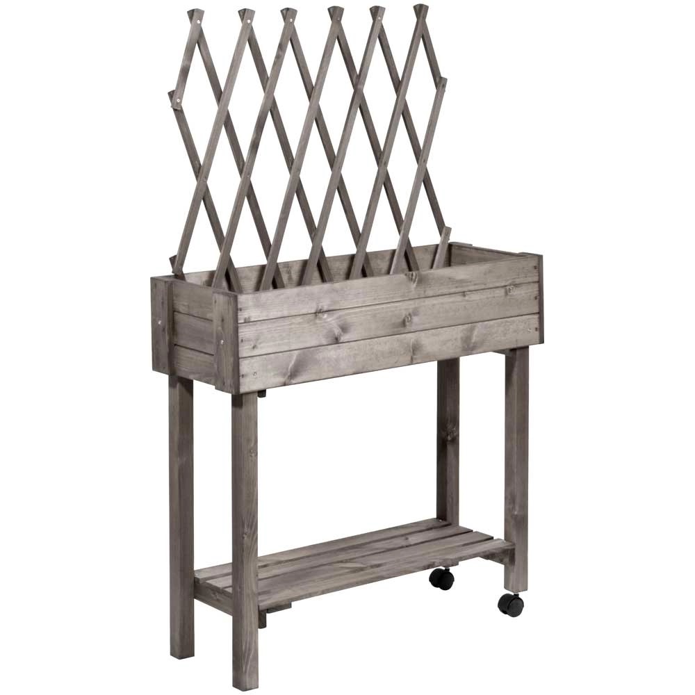 Hochbeet mit Rankgitter Holz lasiert (HxBxT) 130 x 78 x 28,5 cm kaufen