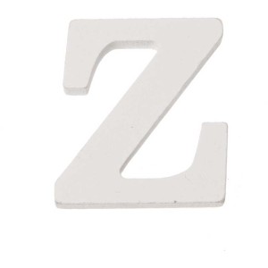 Lettera Z bianca in MDF, altezza 5,5 cm, per bricolage e decorazioni.
