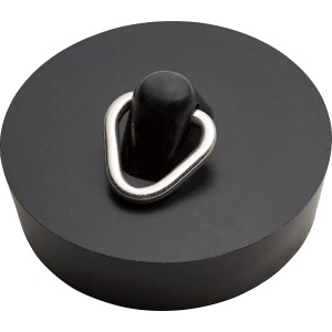 Tappo lavandino nero, Ø 38,5 mm, con anello per lavabo e vasca da bagno.