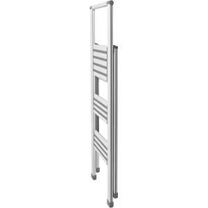 Scaletta pieghevole in alluminio bianco Wenko a 3 gradini. Scala compatta per uso domestico.