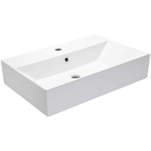 Vasque à suspendre Aquasu Malea, 60x42 cm, blanc, avec trop-plein et trou de robinet