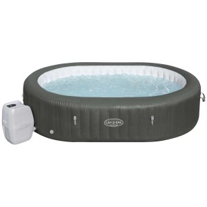 Bestway Lay-Z-Spa Mauritius AirJet, spa gonflable ovale gris avec pompe.