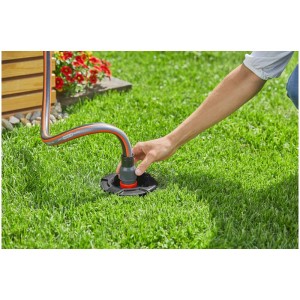Gardena scatola di connessione per sistema di irrigazione: collegamento rubinetto e tubazione in giardino.