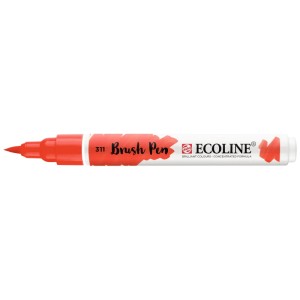 Ecoline Brushpen Zinnober, flexibler Pinselstift für Kunst und kreatives Gestalten.