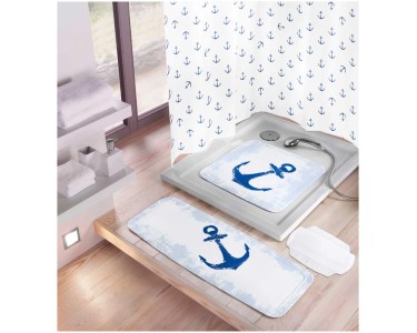 Kleine Wolke Tappetino antiscivolo per doccia Anchor Blu scuro 55 x 55 cm