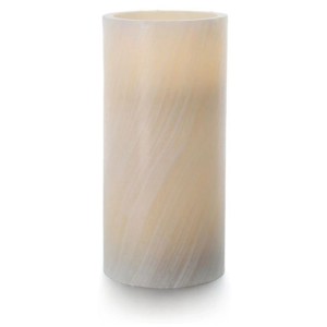 Graue LED-Kerze Nava, Ø 10 cm, Höhe 20 cm, für stimmungsvolle Beleuchtung ohne offene Flamme.