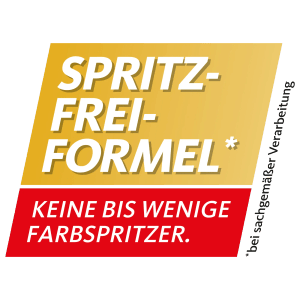 Simbolo per la pittura per interni Schöner Wohnen Polarweiss: Formula anti-schizzo per una pittura pulita.