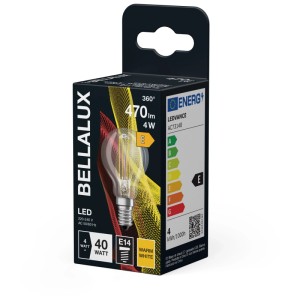 Bellalux LED-Leuchtmittel E14, Tropfenform, 4W, warmweiß, Ersatz für 40W Birne in Verpackung.