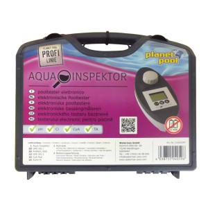 Elektrischer Pooltester Aqua Inspektor im Koffer zur Wasseranalyse von Pool, Spa und Teich.