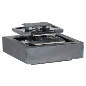 Fontaine d'intérieur Climaqua Shonai en ardoise anthracite, 350x350x200mm.