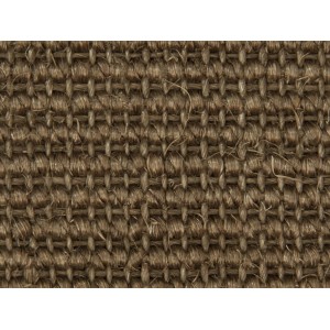Gros plan : Moquette en sisal marron Salvador, vendue au mètre.