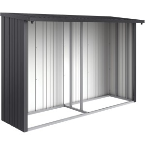 Paroi arrière Biohort pour bûcher Woodstock 300, gris foncé métallisé, tôle d'acier.