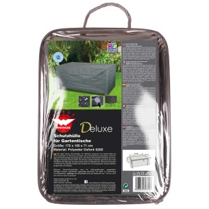 Copertura deluxe per tavoli da giardino confezionata in poliestere Oxford 420D.