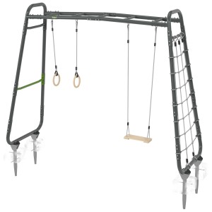Exit Getset Monkeybar MB210 struttura da arrampicata con altalena, anelli e rete da arrampicata.