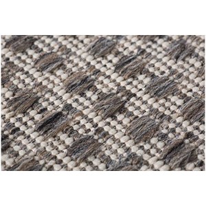 Gros plan : Tapis marron Andiamo Savannah, tapis tissé texturé moderne.