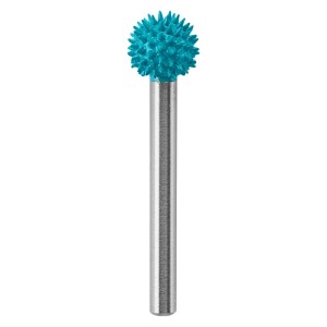 Fraise râpe sphérique Dremel Max 9951, Ø 9 mm. Tête turquoise avec tige argentée pour enlèvement précis.
