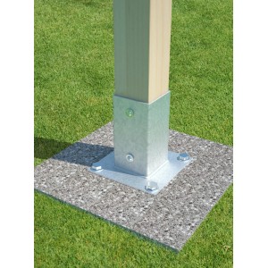 Feuerverzinkte Aufschraubhülse 150x71 mm für 70 mm Pfosten, ideal für den Aussenbereich.
