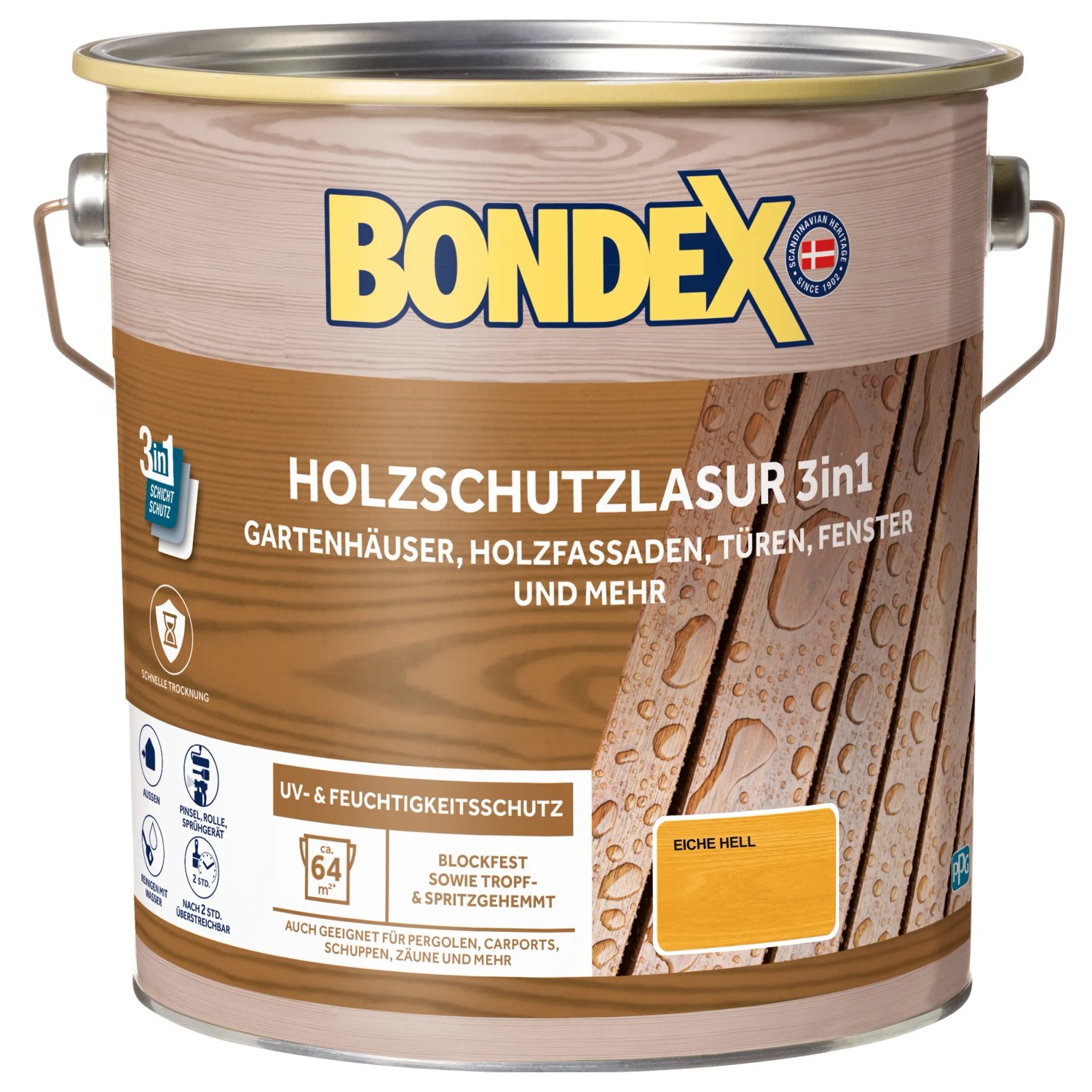 Ch7813 Bondex Holzschutzlasur 3in1 Nussbaum 4 l