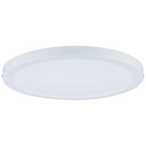 Panneau LED rond dimmable Atria de Paulmann en blanc mat. Design plat pour montage au plafond.