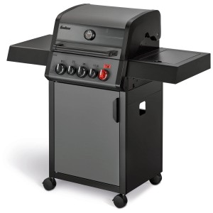 Barbecue à gaz Enders Hyde 3 SIK R Turbo, noir et gris, avec brûleur latéral et turbo zone.