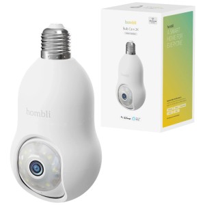 Hombli Bulb Cam 2K, smarte Outdoor Kamera in Glühbirnenform, weiss.