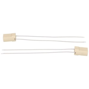 Deux douilles en céramique G9 grises (140 mm) pour installation de lampe.