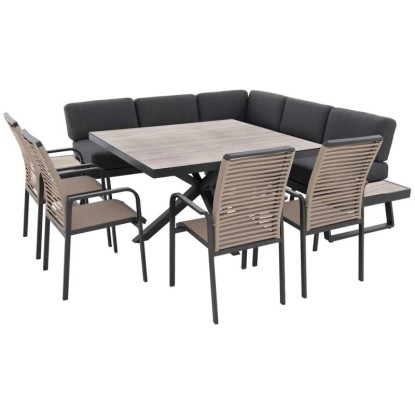 Doppler Lounge-Set Vittoria Expert Plus Aluminium Beige-Anthrazit 7-tlg.