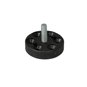 Piastra di montaggio in plastica nera con vite, set da 4 per profili decorativi.