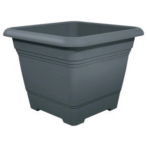 Contenitore per piante quadrato Geli Nora antracite, 47x58x58 cm. Ideale per giardino e terrazza.