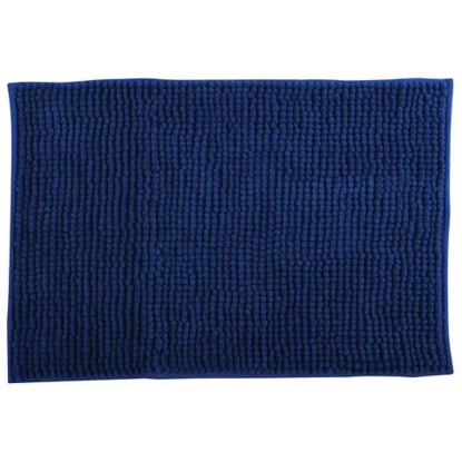 MSV Badteppich Chenille Dunkelblau 60 x 90 cm