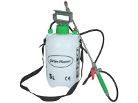 Drucksprüher Polyethylen Weiss-Grün mit Tragegurt und Edelstahl-Lanze 5 l