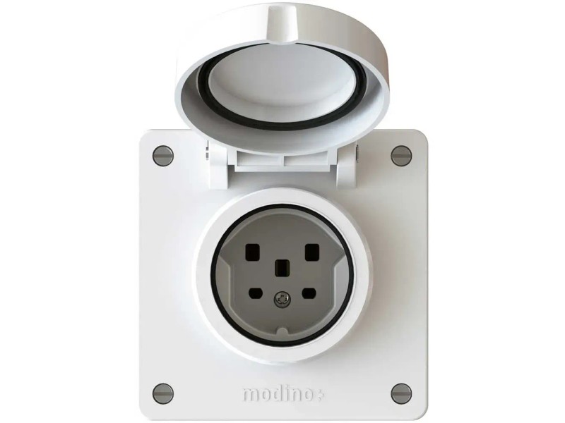 BG Electrical Presa Elettrica Esterna Singola Con Interruttore IP55 - Impermeabile Per Esterni, Garage, Capannoni