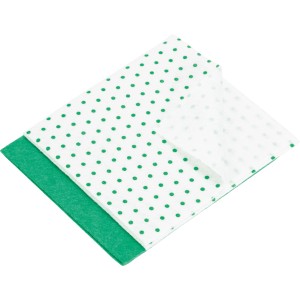 Panni in tessuto non tessuto per piatti e casa, set da 2, verde/bianco a pois, per cucina e casa.