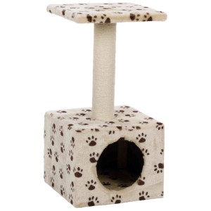 Arbre à chat beige Trixie Zamora, 60 cm de haut, avec poteau en sisal, grotte et plateforme.