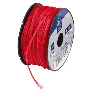 Ficelle de maçon LUX Classic, 50 m, jaune/rouge sur bobine, pour outils de mesure et travaux de construction.